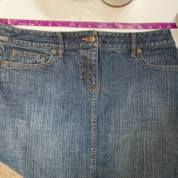 ANN TAYLOR LOFT JEAN SKIRT - Picture 6 of 8